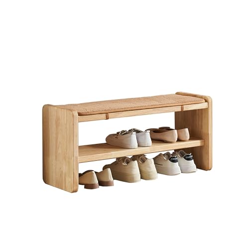 Meuble étagère à chaussures et banc de rangement bois couloir