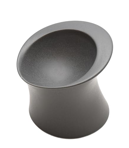 WHOLE FRESH(ホールフレッシュ) MOGG(モグ) 小型犬用食器 フードボウル 陶器 日本製 脚付 安定 電子レンジ 食洗機対応 ペット 皿 おしゃれ デザイン (ダークグレーマット)