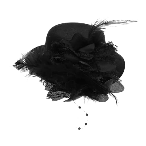 Pince fleur pour coiffure distinguée dotée d'une attache solide en plumes et dentelle