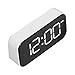 Xcello Digital Alarm Clock Large USB Rechargeable Mirror Electronic Desktop Clock, Ideal for Bedroom, Living Room, Office.(A-White)