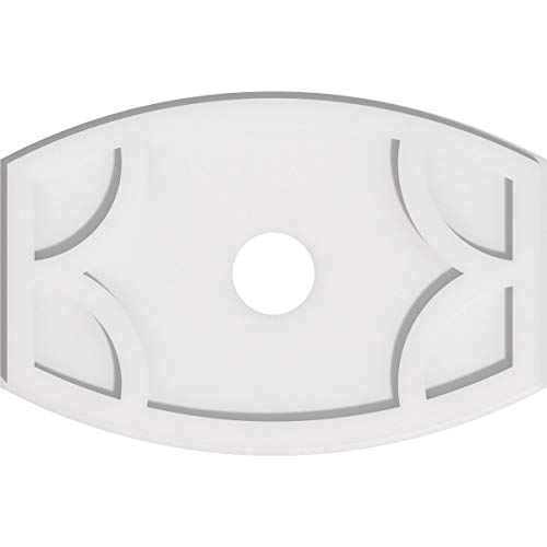 Image of Ekena Millwork CMP20X13KY-03000 Kailey Architectural Grade PVC Contemporary Urethane Ceiling Medallions 20 inchW x 13 3 /8 inchH x 3 inchID x 10 3 /4 inchC x 1 inchP