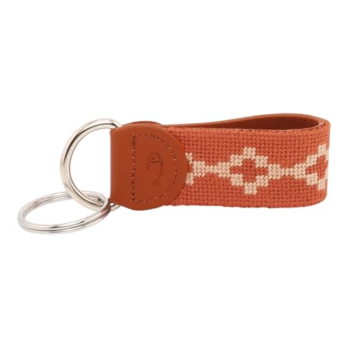 Image of Leather Hand-Stitched Needlepoint Key Fob or Key Chain