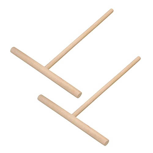 Sunydog 2 pièces en Bois pâte à crêpes épandeur bâtons râteau Rond pâte crêpe crêpe épandeur Cuisine Bricolage Outil