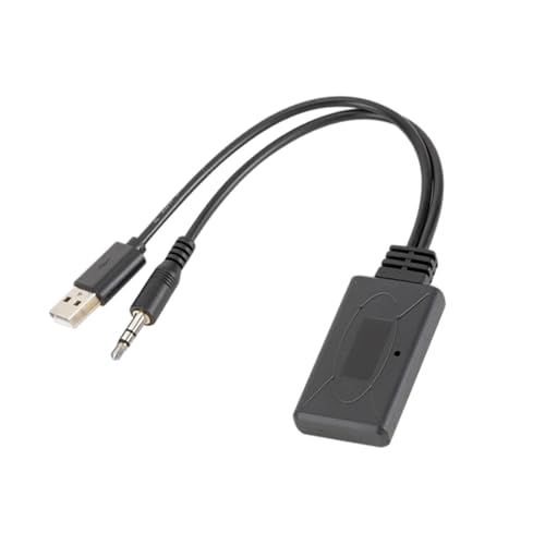 xingbaichen Bluetooth AUX Adapter USB Bluetooth 5.0 Receiver 3.5mm Wireless Audio Adapter for Car PC Headset, Speakers, Portable Wireless Streaming (1pack)