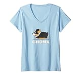 Photo Gallery donna funny kids kawaii fat chonk black tricolor corgi dog lover maglietta con collo a v Photo Gallery donna funny kids kawaii fat chonk black tricolor corgi dog lover maglietta con collo a v