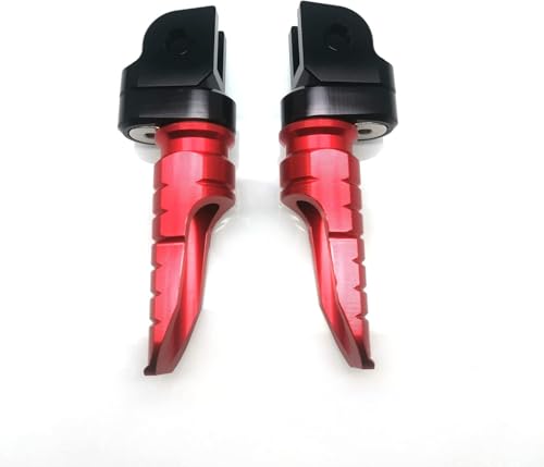 Image of MZS Motorcycle Foot Pegs Compatible with FZ07 FZ09 FZ10 FZ1 FZ6 FZ6R FZ8 MT03 MT07 MT09 MT10 YZF R3 R25 SCR950 Tracer XSR700 XSR900, Double Adjustable Front Rider Footpeg Footrest Pedal CNC Red