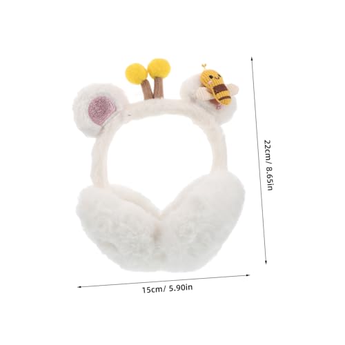 Ear Cute Bee Earmuffs for Boy Girl and Adults Plush Cartoon Cold Weather Ear Warmers Foldable for Exceptional Insulation and2