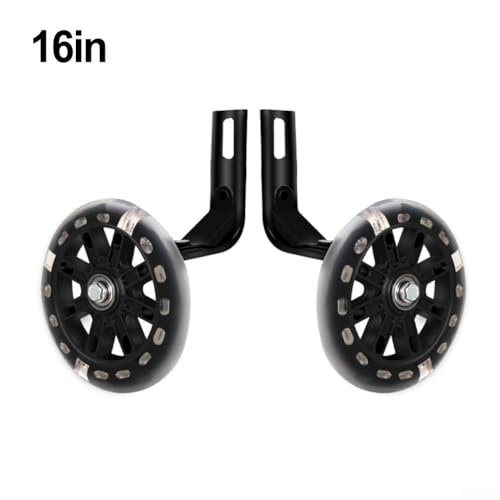 FABULETTA Ruedas de Entrenamiento para Bicicleta con LED, Estabilizadores Silenciosos de PU para Bicicletas de 14, 16 y 20 Pulgadas, Soporte Ancho Antivuelco para Seguridad Nocturna, Fácil (16 pulgadas) miniatura 3