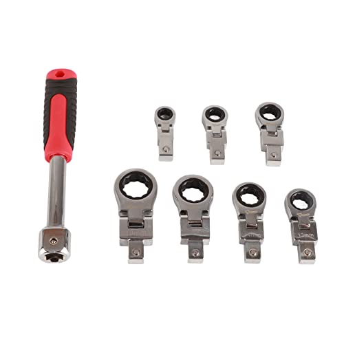 Kit de 8 llaves de carraca metálicas con cabezal 180° miniatura 1