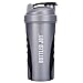 Produktbild Protein Shaker 800ml mit Sieb Spiralkugel und Skala, BPA Frei Auslaufsicher Rutschfest Eiweißshaker mit BlenderBall, Ideal für Gym Fitness Eiweiß/Protein von BOTTLED JOY (Grau)