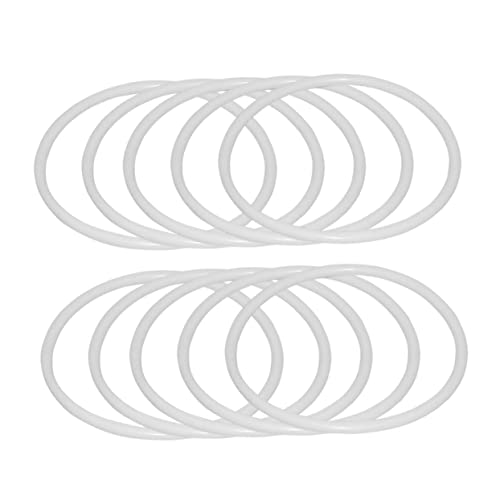 Cabilock 12pcs White Plastic Dreamcatcher Hoops Round Rings for DIY Crafts for Mandalas Wall Hangings and Home Decor Projects