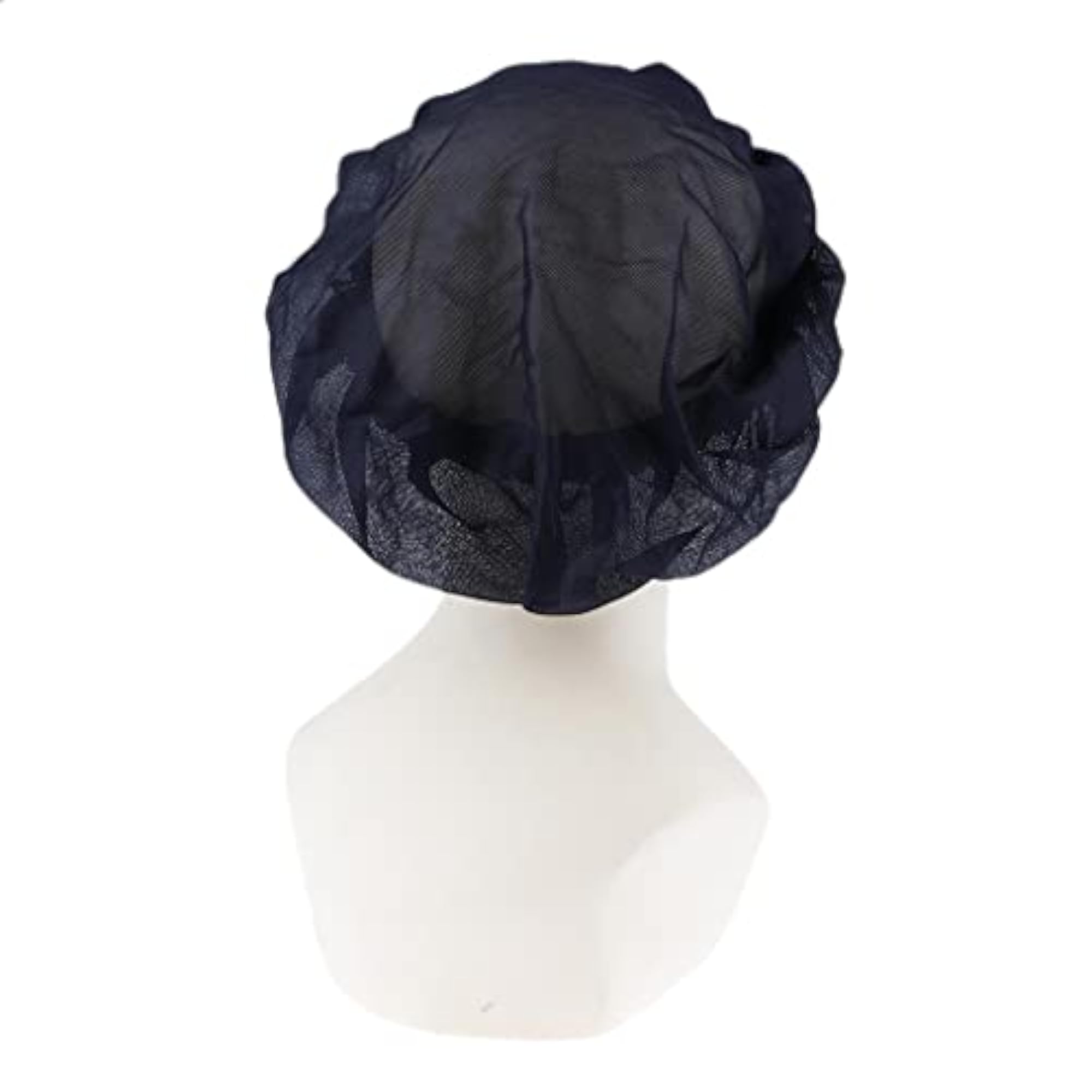 Portable Vintage Lace Sleep Caps, Navy Blue