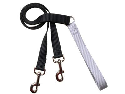 2 Hounds Design Freedom No-Pull Dog Training Leash, Comfortable Control for Dog Walking, Made in USA (Harness Sold Separately) (5/8") (Black/Grey)