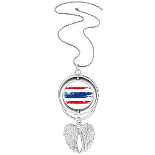 Collier drapeau Thaïlande avec ailes d'ange, le cadeau symbolique idéal