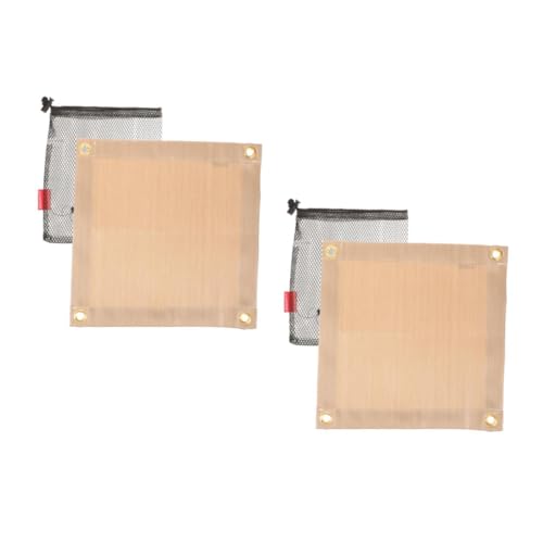 VICASKY 2 Sets Fireproof Cloth Treated Safe Insulation Emergency Fire Blankets Fire Blanket Kitchen Camping Retardant Heat Outdoor Portable Multi-Function Grill Blanket Coffee Glass Fiber