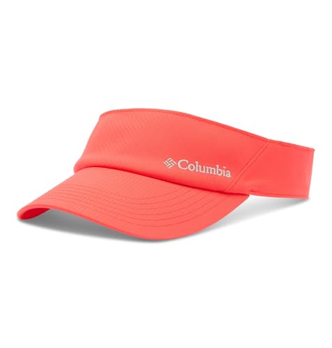 Columbia Unisex Coolhead Visor, Poppy Red/Gem Columbia Logo, One Size