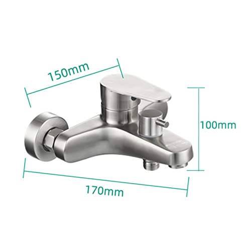 Ensemble de robinet de baignoire-douche en acier finition brossée premium - 6