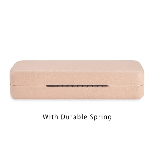 Image of TRIUMPH VISION Sunglasses Case Hard Shell Glasses Case Eyewear Eyeglasses | Sunglass Eyeglass Hard Case for Women and Men Metal PU Leather Lined Storage with Microfiber Cleaning Cloth Protection