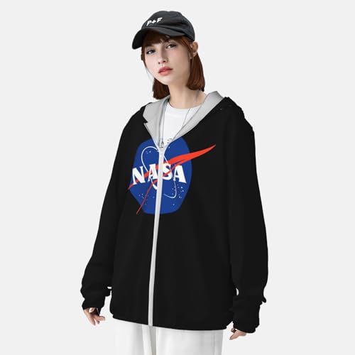 NASA Logo UPF 50+ Sun Protection Hoodie Man's Women's Long Sleeve Athletic Shirt Full Zip Sun Hoodie3