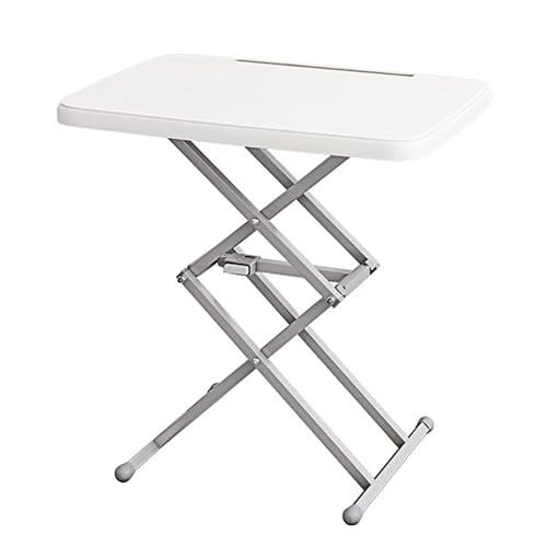 Table pliante réglable en plastique blanc pour petit espace et canapé - 2