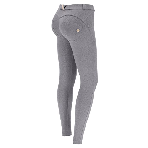 FREDDY WR.UP Pantalon push up WR.UP® taille classique et coupe skinny, en coton biologique, Gris Mélange, Extra Large