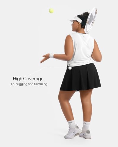 Image of Plus Size Tank Tops for Women Drawstring Sleeveless Quick Drying Tennis Shirts Loose Fit Running Golf Pickleball Outfits
