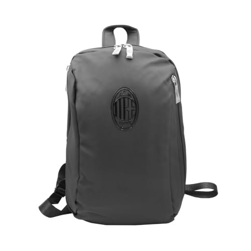 Bolso travel AC Milan negro, la mochila monohombro unisex ideal para tus viajes diarios