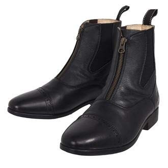 Dover Saddlery Riding Sport Ladies' Essential Leather Zip Paddock Boots, Color: Black, Size: 8.5