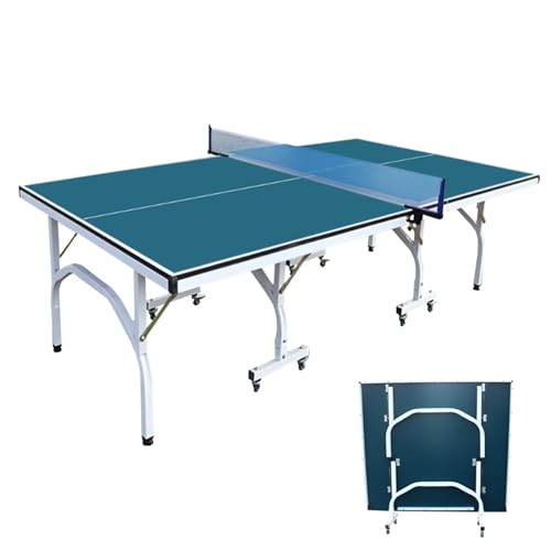 MittelgroßEs, Zusammenklappbares Tischtennis-Tischspielset, Platzsparende 9-Fuß-Tischtennisplatte, Tragbare Tischtennisplatte In Voller GrößE Mit 8 RäDern FüR Drinnen Und DraußEn