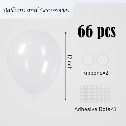 Image of Voircoloria Clear Balloons, 66pack 12inch Transparent Latex Party Balloons for Birthday, Wedding, Graduation, Bridal Shower, Baby Shower, Gender Reveal, Anniversary, Engagement Party Decorations