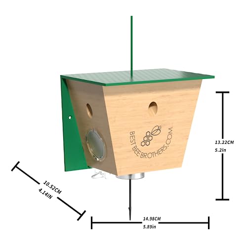 Carpenter Bee Traps for Outside - Carpenter Bee Trap, Turbo Trap 2.0 W/Bee Vault Wood Bee Traps - Carpenter Bee Traps for Outdoors Hanging - Bee Catchers for Outside (4 Pack)