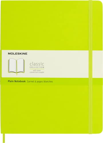 Moleskine - Cuaderno Clásico con Hojas en Blanco, Tapa Blanda y Cierre con Goma Elástica, Tamaño XL 19 x 25 cm, Color Verde Limón, 192 páginas