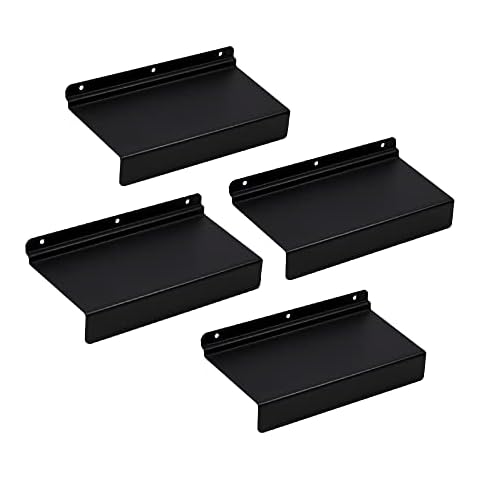 CNQLIS 4 x 9 Inch Metal Slatwall Shelves Hanging Slatwall Shelf Slatwall Accessories for Wall, Home Shoe Stores Boutiques Supplies,Black (4 Pack) Cover