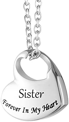 Cremation Jewellery for Ashes Men Forever in My Heart Carved Ashes Keepsake Pendant Name Necklace Urns for Human Ashes Dad Mum Son Brother Husband