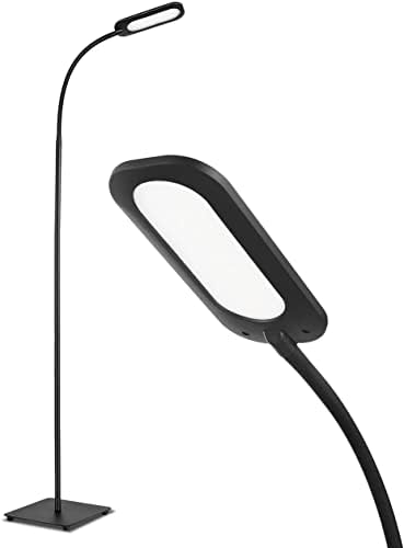 OYU Standing Lamp, Led Floor Lamp with Dimmable Touch Control for Living Room Bedroom, Reading Lamp with 3000-6000K Color Temperatures and 4 Brightness Adjustment, Metal