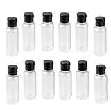 STOBAZA 12 Stück Teiliges Nachfüllflaschen mit Schwarzem Flip deckel Transparente Kosmetik subpackaging flaschen Leichte Wiederbefüllbare Reisebehälter für Lotion Alkohol