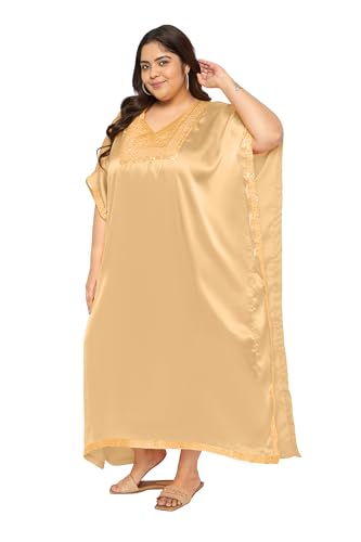 Women’s Plus Size Satin Sequin Kaftan Dress with Kimono Sleeves, Casual Resort Cover Up, Stylish Loose Fit4