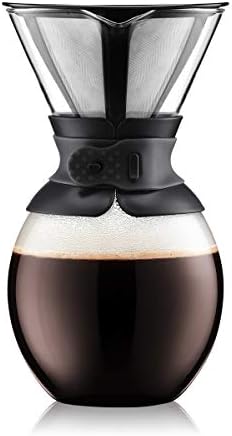 BODUM Pour Over Coffee Maker, Double Wall, Cork Grip, 8 Cup, Glass, 34 Ounce