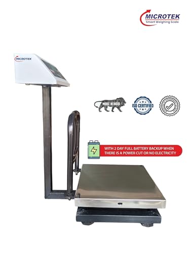 Image of Electronic Platform Weighing Scale 100kg Capacity 10g Accuracy Weight Machine Digital for Shop, Commercial and Industrial use Stainless Steel Heavy Platform size 14x14 Inches