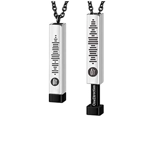 LiFashion Personalized Spotify Necklace Custom Name Hidden Pendan...