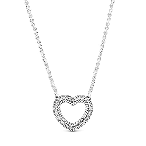 Collier de Coeur anti-nœuds avec chaîne de câble fluide qui ne s'accroche pas aux vêtements
