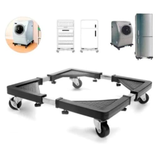 Suporte Para Geladeira Maquina De Lavar E Fogao Com Rodinhas Ajustavel Inox Capacidade 200kg(Suporte pequena 200kg)