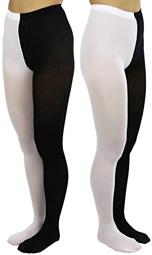 ToBeInStyle Women’s Two Toned Vibrant Jester Contrast Opaque Multicolored Tights3