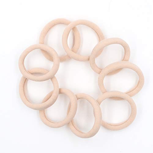 HOYOLS Soft & Stretch 1.6 Inch Elastic Hair Ties Large Nylon Fabric Ponytail Holder Bands for Thick Heavy Curly Hair, No Slip No Damage Seamless Scrunchies Headbands 50 Pcs (Light Blonde) - Image 5