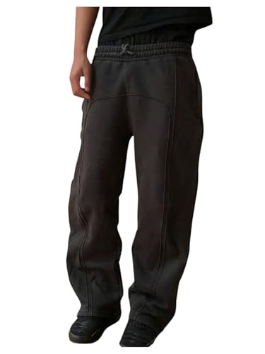 GORGLITTER Men's Baggy Sweatpants Joggers Drawstring Low Rise Elastic Waist Loose Fit Wide Leg Track Pants