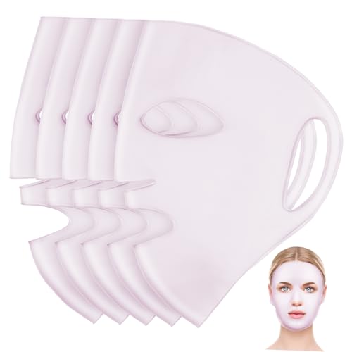 iplusmile 5 piezas Faciales de Silicona Reutilizables Soporte Hidratante Suave y Estirable Diseño Práctico para Diario y Limpieza Fácil