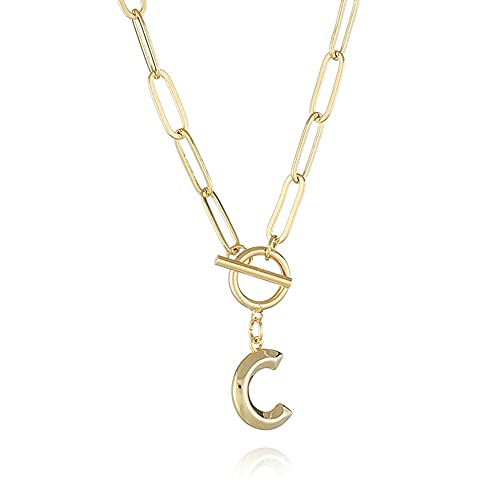 Collier alphabet doré Hip-Hop à grosse maille pour sublimer vos tenues urbaines quotidiennes