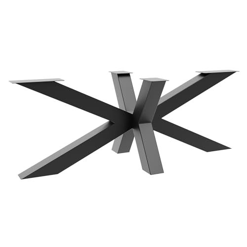 MetaloPro - MetaloPro Acamar Extreme Cadre de table - Pieds en acier en forme d'étoile - Revêtement par pulvérisation - Design industriel robuste - Pour tables à manger et tables de conférence - 200 x 80 x 72 cm