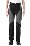 donhobo Damen Wanderhose Schnell Trocknende Outdoorhose Wasserdicht Winddicht Sommer Trekkinghose Camping Atmungsaktiv Funktionshose (Schwarz, S)