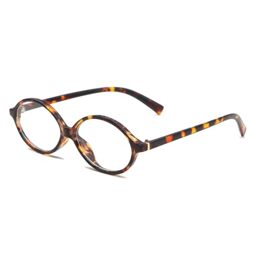 Image of LJCZKA Oval Blue Light Blocking Glasses for Women Men Oval Frame Glasses Clear Lens Anti Eyestrain for Texting Reading Gaming